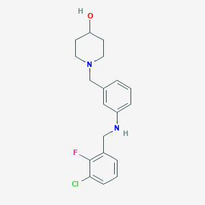 molecular formula C19H22ClFN2O B7634038 1-[[3-[(3-Chloro-2-fluorophenyl)methylamino]phenyl]methyl]piperidin-4-ol 