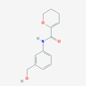 molecular formula C13H15NO3 B7634069 N-[3-(hydroxymethyl)phenyl]-3,4-dihydro-2H-pyran-6-carboxamide 