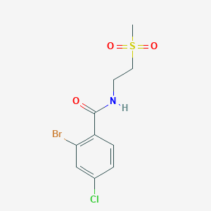 molecular formula C10H11BrClNO3S B7634081 2-bromo-4-chloro-N-(2-methylsulfonylethyl)benzamide 