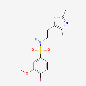 molecular formula C14H17FN2O3S2 B7634106 N-[2-(2,4-dimethyl-1,3-thiazol-5-yl)ethyl]-4-fluoro-3-methoxybenzenesulfonamide 