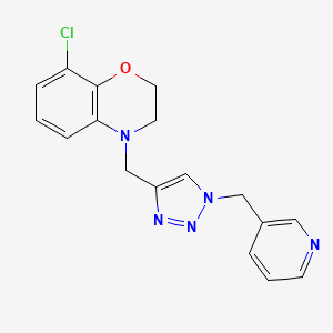 molecular formula C17H16ClN5O B7634124 8-Chloro-4-[[1-(pyridin-3-ylmethyl)triazol-4-yl]methyl]-2,3-dihydro-1,4-benzoxazine 
