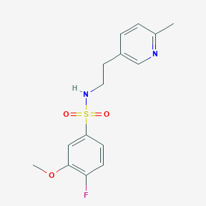 molecular formula C15H17FN2O3S B7634139 4-fluoro-3-methoxy-N-[2-(6-methylpyridin-3-yl)ethyl]benzenesulfonamide 