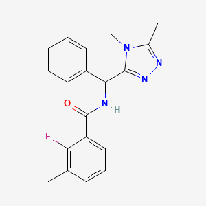molecular formula C19H19FN4O B7634144 N-[(4,5-dimethyl-1,2,4-triazol-3-yl)-phenylmethyl]-2-fluoro-3-methylbenzamide 