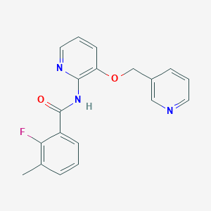 molecular formula C19H16FN3O2 B7634167 2-fluoro-3-methyl-N-[3-(pyridin-3-ylmethoxy)pyridin-2-yl]benzamide 