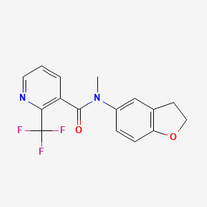 molecular formula C16H13F3N2O2 B7634175 N-(2,3-dihydro-1-benzofuran-5-yl)-N-methyl-2-(trifluoromethyl)pyridine-3-carboxamide 