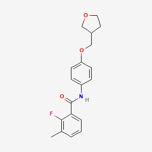 molecular formula C19H20FNO3 B7634191 2-fluoro-3-methyl-N-[4-(oxolan-3-ylmethoxy)phenyl]benzamide 