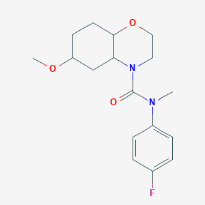 molecular formula C17H23FN2O3 B7634215 N-(4-fluorophenyl)-6-methoxy-N-methyl-2,3,4a,5,6,7,8,8a-octahydrobenzo[b][1,4]oxazine-4-carboxamide 