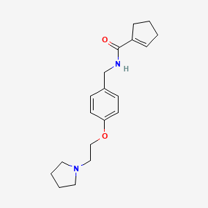 molecular formula C19H26N2O2 B7634219 N-[[4-(2-pyrrolidin-1-ylethoxy)phenyl]methyl]cyclopentene-1-carboxamide 