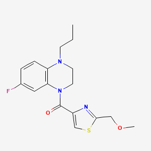 molecular formula C17H20FN3O2S B7634249 (7-Fluoro-4-propyl-2,3-dihydroquinoxalin-1-yl)-[2-(methoxymethyl)-1,3-thiazol-4-yl]methanone 