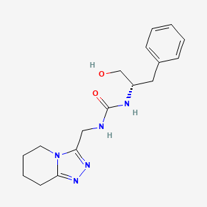 molecular formula C17H23N5O2 B7634251 1-[(2S)-1-hydroxy-3-phenylpropan-2-yl]-3-(5,6,7,8-tetrahydro-[1,2,4]triazolo[4,3-a]pyridin-3-ylmethyl)urea 