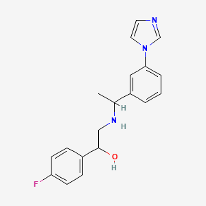 molecular formula C19H20FN3O B7634256 1-(4-Fluorophenyl)-2-[1-(3-imidazol-1-ylphenyl)ethylamino]ethanol 