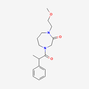 molecular formula C17H24N2O3 B7634284 1-(2-Methoxyethyl)-4-(2-phenylpropanoyl)-1,4-diazepan-2-one 