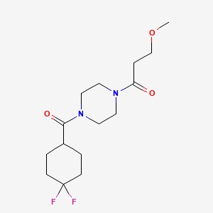 molecular formula C15H24F2N2O3 B7634291 1-[4-(4,4-Difluorocyclohexanecarbonyl)piperazin-1-yl]-3-methoxypropan-1-one 