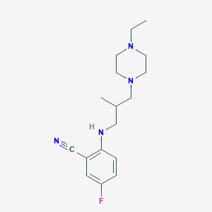 molecular formula C17H25FN4 B7634342 2-[[3-(4-Ethylpiperazin-1-yl)-2-methylpropyl]amino]-5-fluorobenzonitrile 