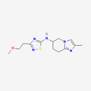molecular formula C13H19N5OS B7634347 3-(2-methoxyethyl)-N-(2-methyl-5,6,7,8-tetrahydroimidazo[1,2-a]pyridin-6-yl)-1,2,4-thiadiazol-5-amine 