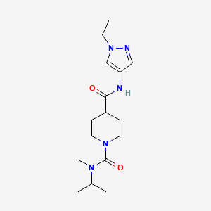 molecular formula C16H27N5O2 B7634350 4-N-(1-ethylpyrazol-4-yl)-1-N-methyl-1-N-propan-2-ylpiperidine-1,4-dicarboxamide 