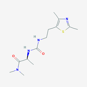 molecular formula C13H22N4O2S B7634360 (2S)-2-[2-(2,4-dimethyl-1,3-thiazol-5-yl)ethylcarbamoylamino]-N,N-dimethylpropanamide 