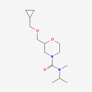 molecular formula C14H26N2O3 B7634373 2-(cyclopropylmethoxymethyl)-N-methyl-N-propan-2-ylmorpholine-4-carboxamide 