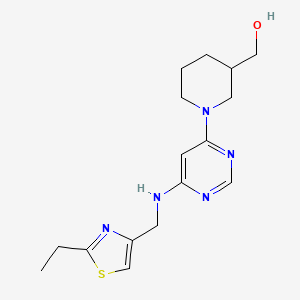 molecular formula C16H23N5OS B7634389 [1-[6-[(2-Ethyl-1,3-thiazol-4-yl)methylamino]pyrimidin-4-yl]piperidin-3-yl]methanol 
