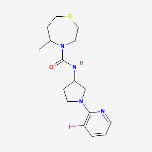 molecular formula C16H23FN4OS B7634396 N-[1-(3-fluoropyridin-2-yl)pyrrolidin-3-yl]-5-methyl-1,4-thiazepane-4-carboxamide 