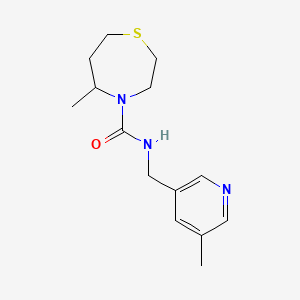 molecular formula C14H21N3OS B7634425 5-methyl-N-[(5-methylpyridin-3-yl)methyl]-1,4-thiazepane-4-carboxamide 