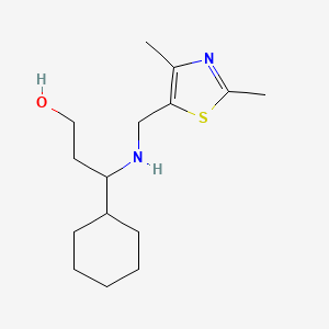 molecular formula C15H26N2OS B7634433 3-Cyclohexyl-3-[(2,4-dimethyl-1,3-thiazol-5-yl)methylamino]propan-1-ol 