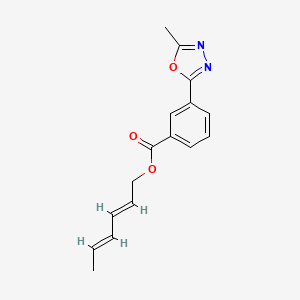 molecular formula C16H16N2O3 B7634440 [(2E,4E)-hexa-2,4-dienyl] 3-(5-methyl-1,3,4-oxadiazol-2-yl)benzoate 