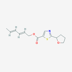 molecular formula C14H17NO3S B7634443 [(2E,4E)-hexa-2,4-dienyl] 2-(oxolan-2-yl)-1,3-thiazole-5-carboxylate 