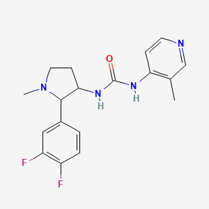 molecular formula C18H20F2N4O B7634449 1-[2-(3,4-Difluorophenyl)-1-methylpyrrolidin-3-yl]-3-(3-methylpyridin-4-yl)urea 