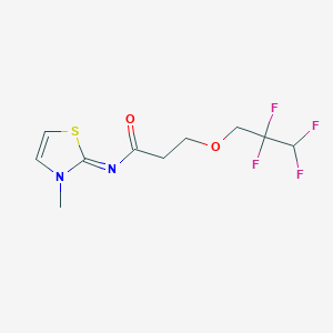 molecular formula C10H12F4N2O2S B7634453 N-(3-methyl-1,3-thiazol-2-ylidene)-3-(2,2,3,3-tetrafluoropropoxy)propanamide 