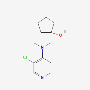 molecular formula C12H17ClN2O B7634460 1-[[(3-Chloropyridin-4-yl)-methylamino]methyl]cyclopentan-1-ol 