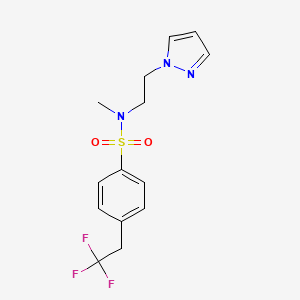 molecular formula C14H16F3N3O2S B7634489 N-methyl-N-(2-pyrazol-1-ylethyl)-4-(2,2,2-trifluoroethyl)benzenesulfonamide 