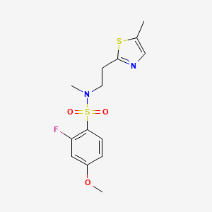 molecular formula C14H17FN2O3S2 B7634503 2-fluoro-4-methoxy-N-methyl-N-[2-(5-methyl-1,3-thiazol-2-yl)ethyl]benzenesulfonamide 