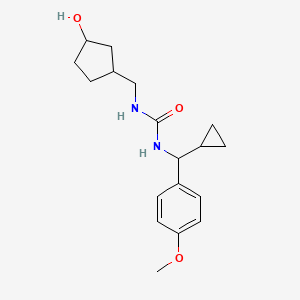 molecular formula C18H26N2O3 B7634512 1-[Cyclopropyl-(4-methoxyphenyl)methyl]-3-[(3-hydroxycyclopentyl)methyl]urea 