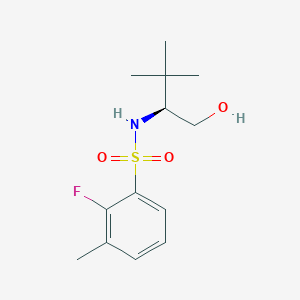 molecular formula C13H20FNO3S B7634517 2-fluoro-N-[(2S)-1-hydroxy-3,3-dimethylbutan-2-yl]-3-methylbenzenesulfonamide 