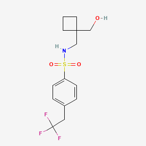 molecular formula C14H18F3NO3S B7634524 N-[[1-(hydroxymethyl)cyclobutyl]methyl]-4-(2,2,2-trifluoroethyl)benzenesulfonamide 