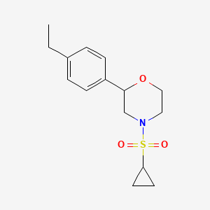 molecular formula C15H21NO3S B7634532 4-Cyclopropylsulfonyl-2-(4-ethylphenyl)morpholine 