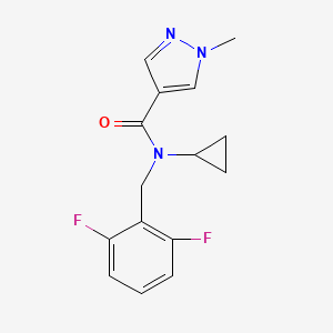 molecular formula C15H15F2N3O B7634553 N-cyclopropyl-N-[(2,6-difluorophenyl)methyl]-1-methylpyrazole-4-carboxamide 