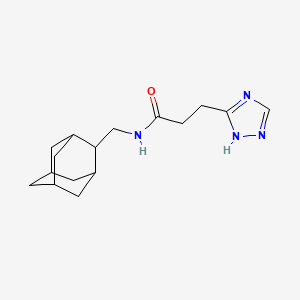 molecular formula C16H24N4O B7634566 N-(2-adamantylmethyl)-3-(1H-1,2,4-triazol-5-yl)propanamide 