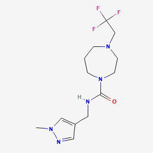 molecular formula C13H20F3N5O B7634573 N-[(1-methylpyrazol-4-yl)methyl]-4-(2,2,2-trifluoroethyl)-1,4-diazepane-1-carboxamide 