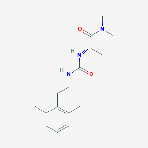 molecular formula C16H25N3O2 B7634574 (2S)-2-[2-(2,6-dimethylphenyl)ethylcarbamoylamino]-N,N-dimethylpropanamide 