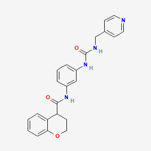 molecular formula C23H22N4O3 B7634585 N-[3-(pyridin-4-ylmethylcarbamoylamino)phenyl]-3,4-dihydro-2H-chromene-4-carboxamide 