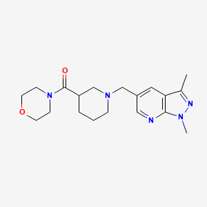 molecular formula C19H27N5O2 B7634599 [1-[(1,3-Dimethylpyrazolo[3,4-b]pyridin-5-yl)methyl]piperidin-3-yl]-morpholin-4-ylmethanone 
