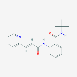 molecular formula C19H21N3O2 B7634678 N-tert-butyl-2-[[(E)-3-pyridin-2-ylprop-2-enoyl]amino]benzamide 