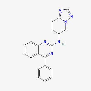 molecular formula C20H18N6 B7634693 4-phenyl-N-(5,6,7,8-tetrahydro-[1,2,4]triazolo[1,5-a]pyridin-6-yl)quinazolin-2-amine 