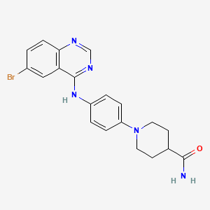 1-[4-[(6-Bromoquinazolin-4-yl)amino]phenyl]piperidine-4-carboxamide