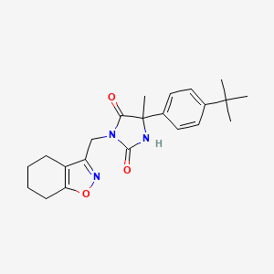 molecular formula C22H27N3O3 B7634715 5-(4-Tert-butylphenyl)-5-methyl-3-(4,5,6,7-tetrahydro-1,2-benzoxazol-3-ylmethyl)imidazolidine-2,4-dione 