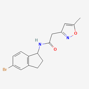 molecular formula C15H15BrN2O2 B7634726 N-(5-bromo-2,3-dihydro-1H-inden-1-yl)-2-(5-methyl-1,2-oxazol-3-yl)acetamide 