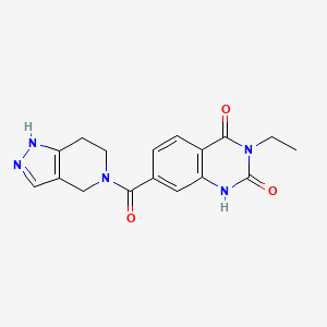 molecular formula C17H17N5O3 B7634728 3-ethyl-7-(1,4,6,7-tetrahydropyrazolo[4,3-c]pyridine-5-carbonyl)-1H-quinazoline-2,4-dione 
