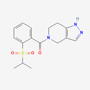 molecular formula C16H19N3O3S B7634732 (2-Propan-2-ylsulfonylphenyl)-(1,4,6,7-tetrahydropyrazolo[4,3-c]pyridin-5-yl)methanone 